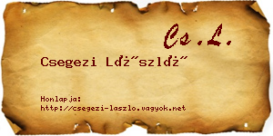 Csegezi László névjegykártya